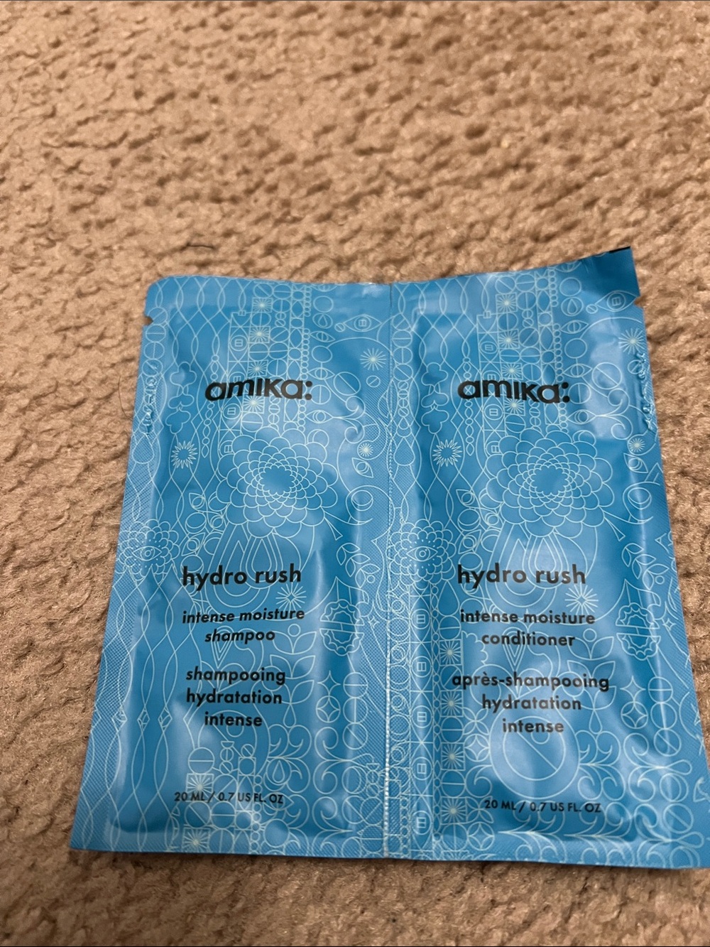 amika Hydro Rush Intense Moisture Shampoo & Conditioner Sample Pair - Blue